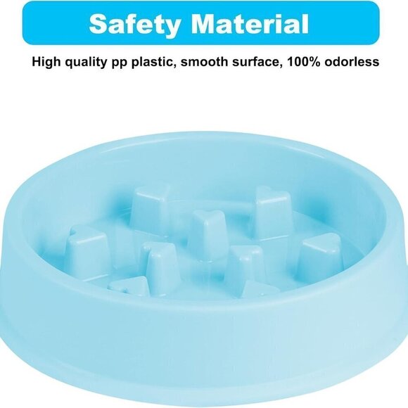 Slow Feeder for dogs or cats / Anti Choking Pet Bowl / Blue - Picture 3 of 6